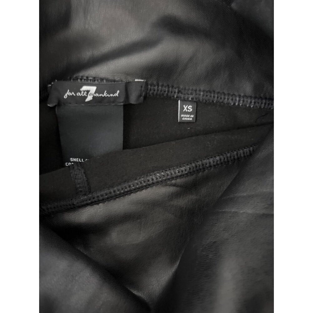 7 For All Mankind Womens Faux Leather Moto Leggings XS Black - Picture 5 of 7